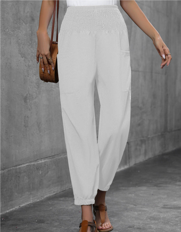 Casual Elastic Wide Leg Slacks