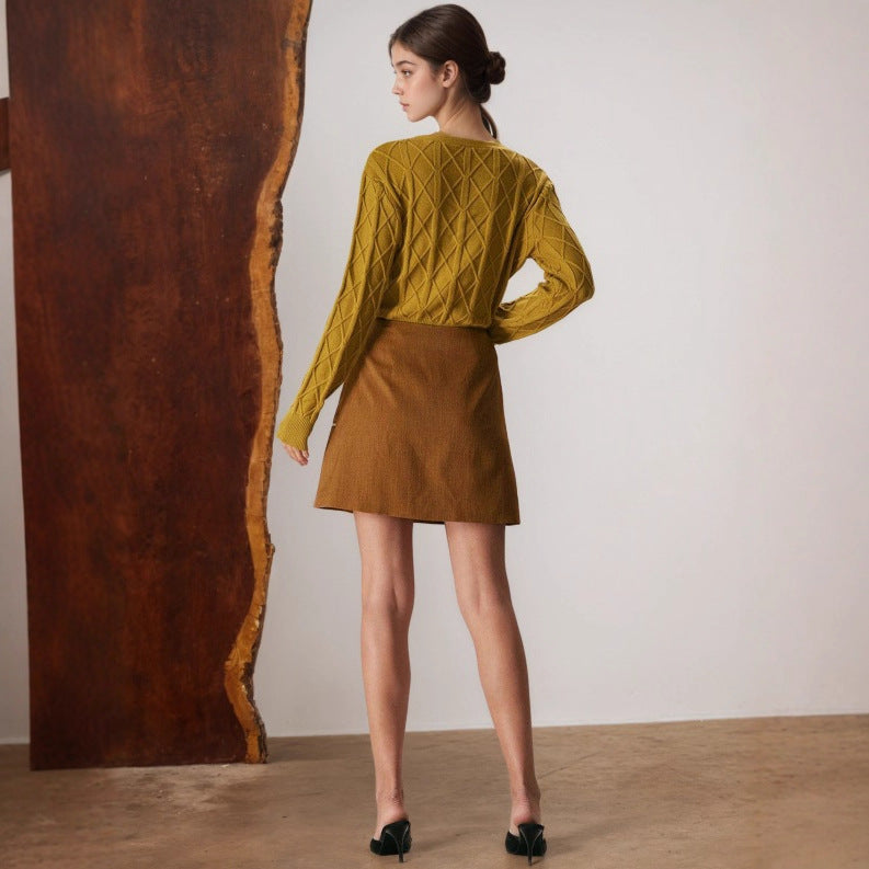 Women's A-line High-waisted Figure-flattering Skirt