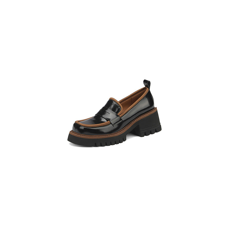 Women's Fashion New Square Toe Leather Shoes