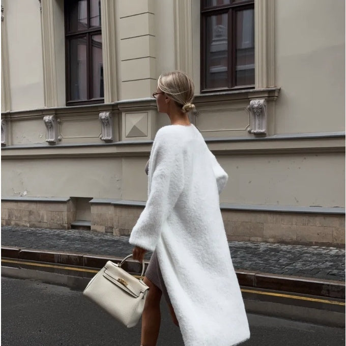 Sweater Cardigan Jacket White Versatile Women's Clothing
