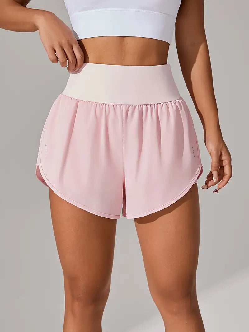 Women's Casual Loose High-Waisted Ruffle Hem Yoga Workout Shorts