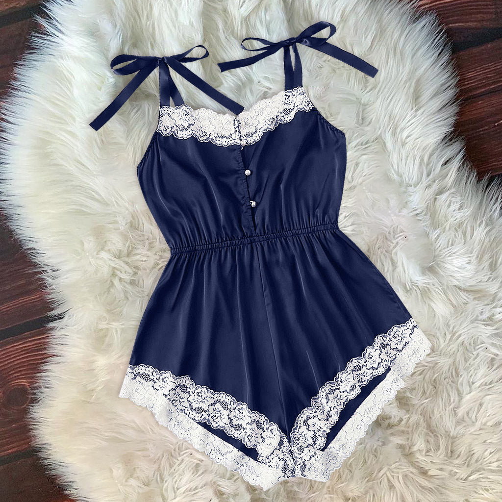 Pearl Button Underwear Nightdress Home Wear