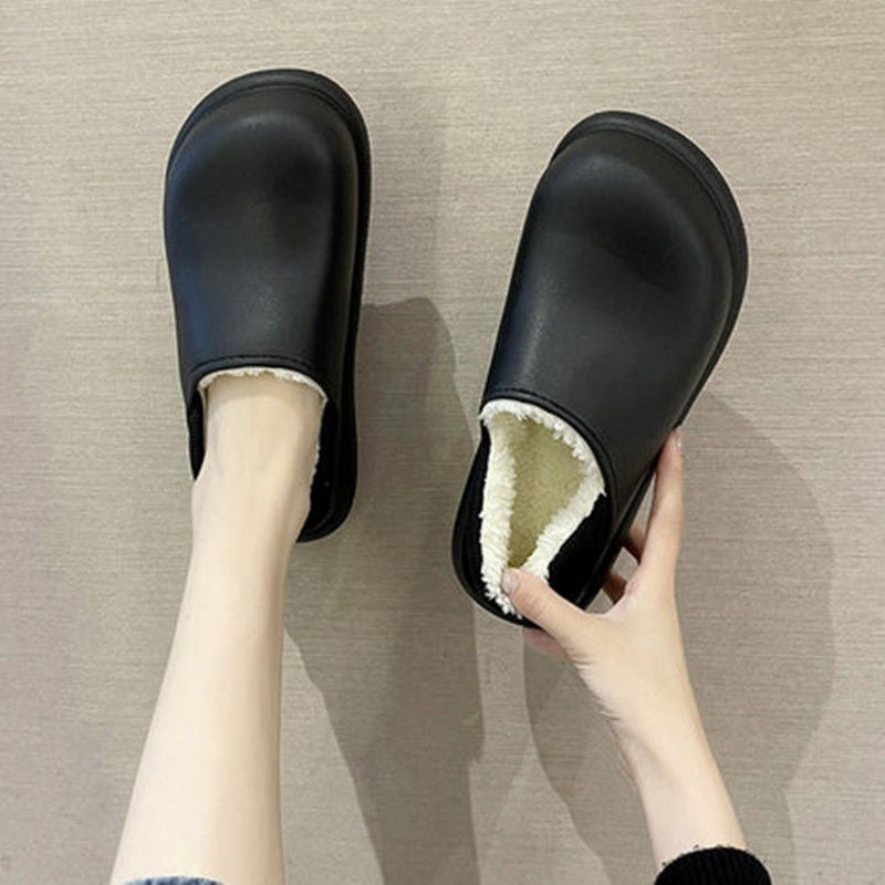 Heel Non-slip Home Thick Bottom Waterproof Indoor Warm Cotton Shoes