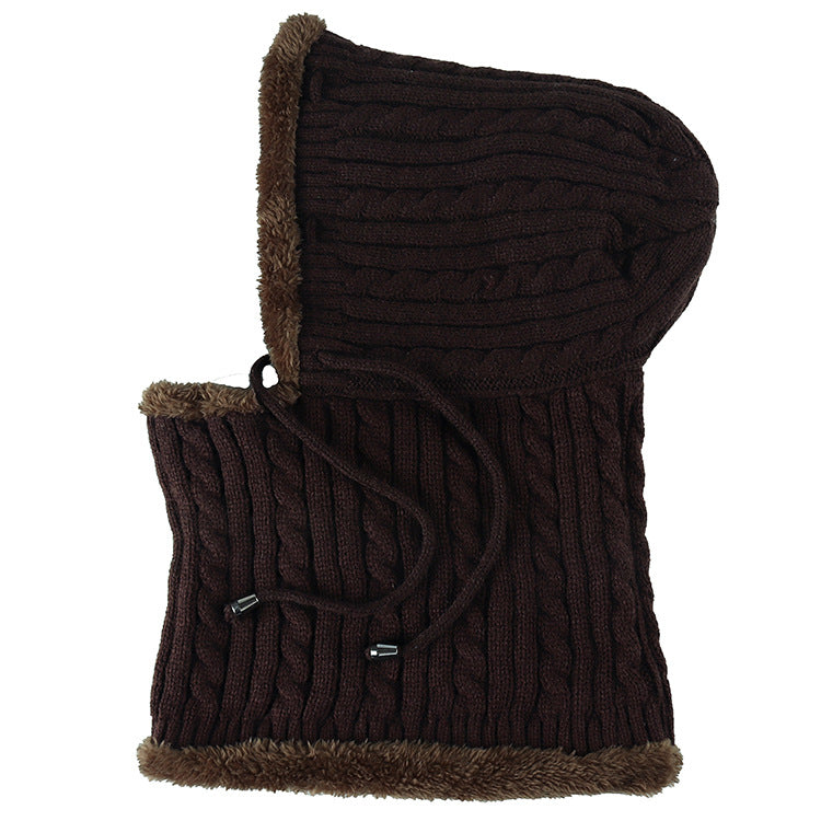 Women's Plus Velvet Knitted One-piece Woolen Hat