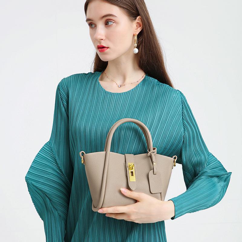 Basket Leather Female Bag Bucket Summer