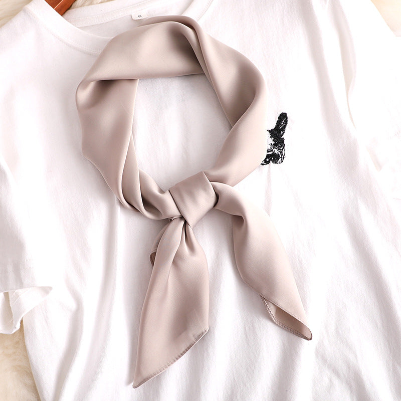 Women's Decorative Spring And Autumn All-match Solid Color Thin Silk Scarf