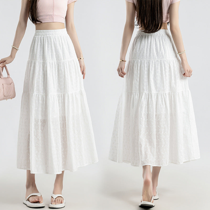 Line Mid-length Umbrella Skirt