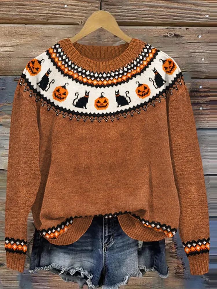 Women's Fashion Round Neck Long Sleeve Sweater