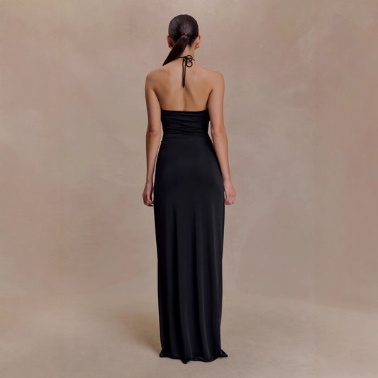 Womens Stylish Sexy Halter-neck Figure-hugging Dress