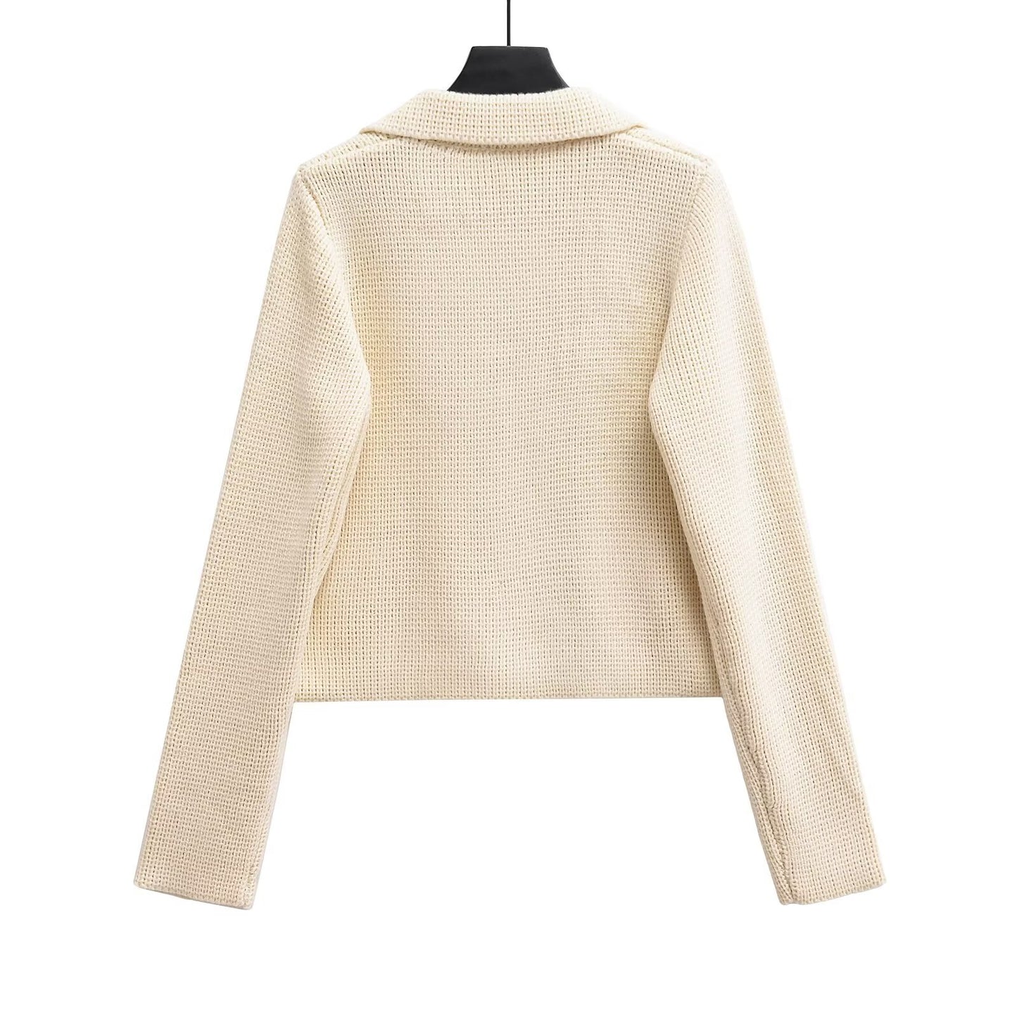 Women's Plain Stitch Lapel Cardigan Coat