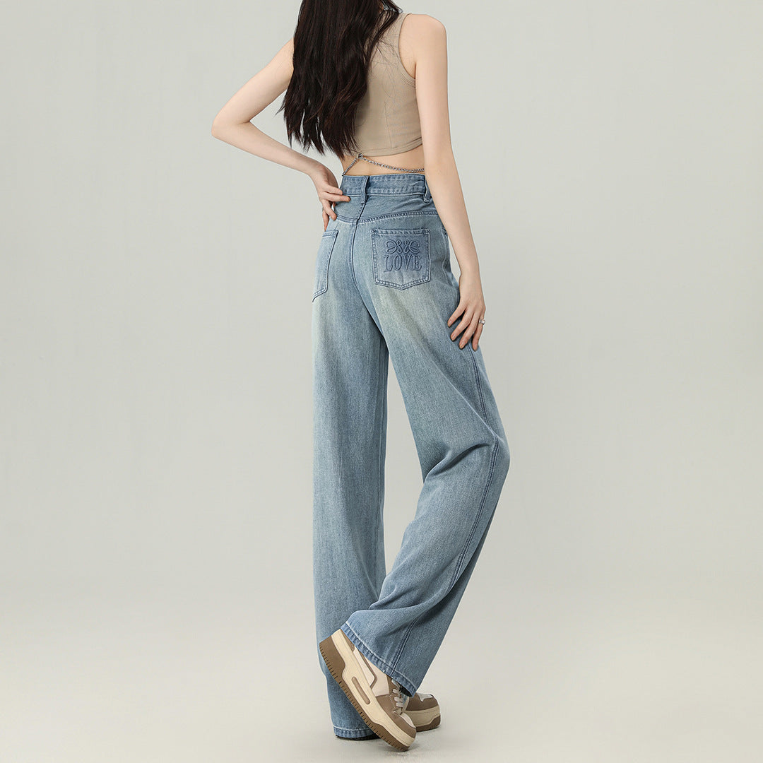 High Waist Straight-leg Wide-leg Pants