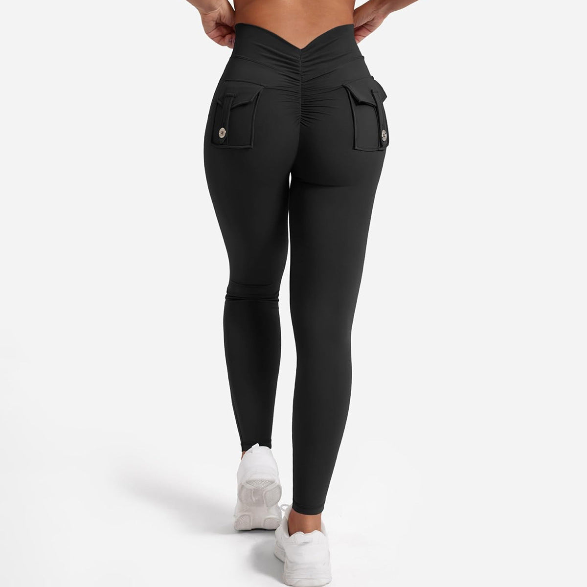 Peach Hip Yoga Pants Pocket Sweet Cool Workwear For Women