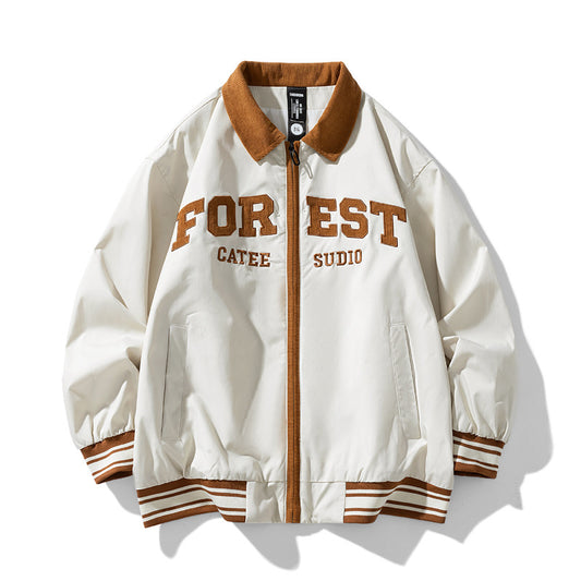 High-end Lapel Baseball Uniform Men's Casual Jacket