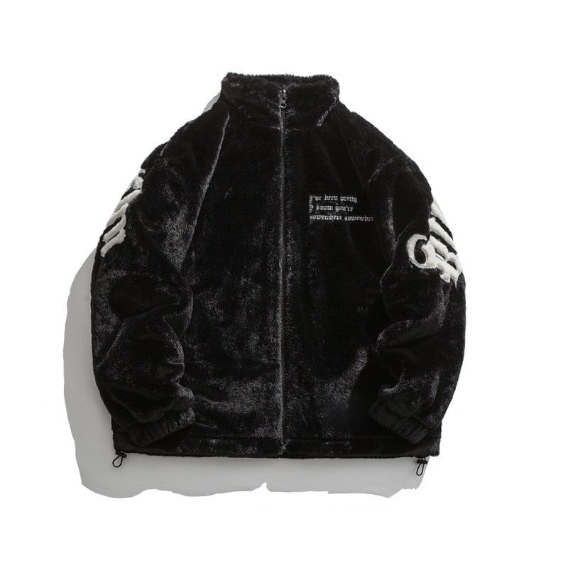 Winter Letters Embroidery Cotton-padded Coat Men