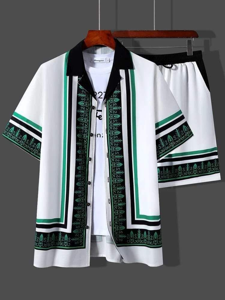 Hawaiiskjorte Shorts Sæt til Mænd