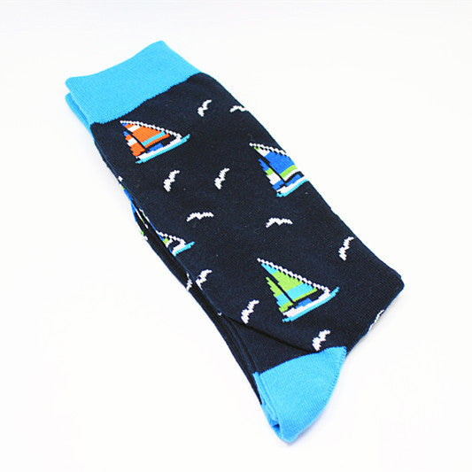 Pu Cotton European And American Style Mid-calf Length Men's Socks Personality