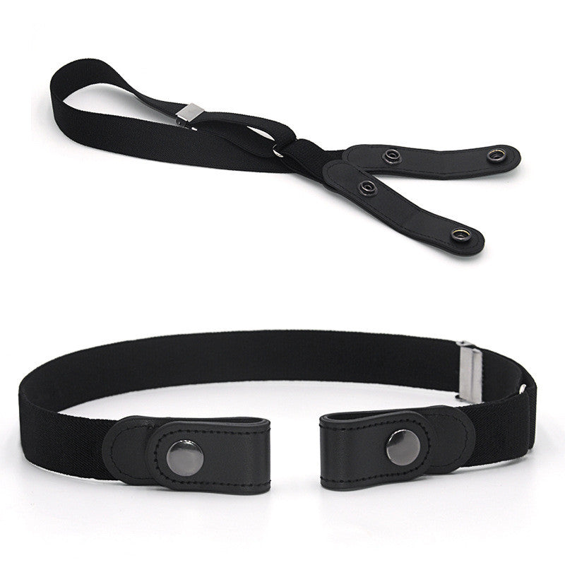 Jeans Belt Seamless Elastic Without Buckle All-match Lazy Belt