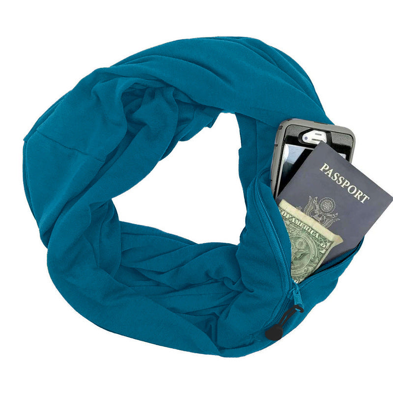 Pure Color Infinity Bib Storage Zipper Pocket Bib