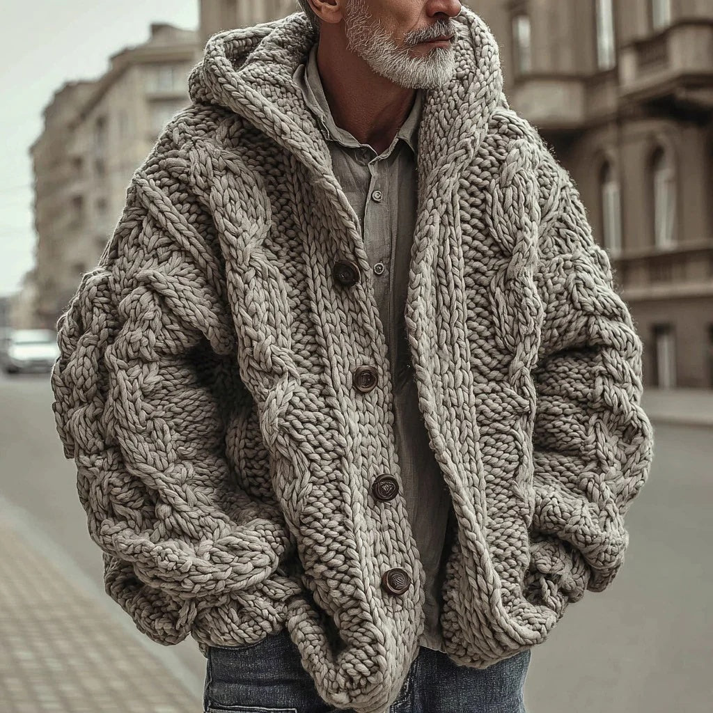 Digital Print Cardigan Jacket With Hood And Zipper 3D
