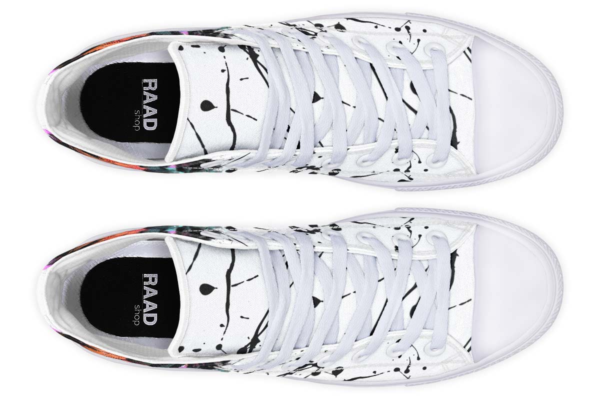 Men's And Women's Fashion Color Printing High-top Canvas Shoes