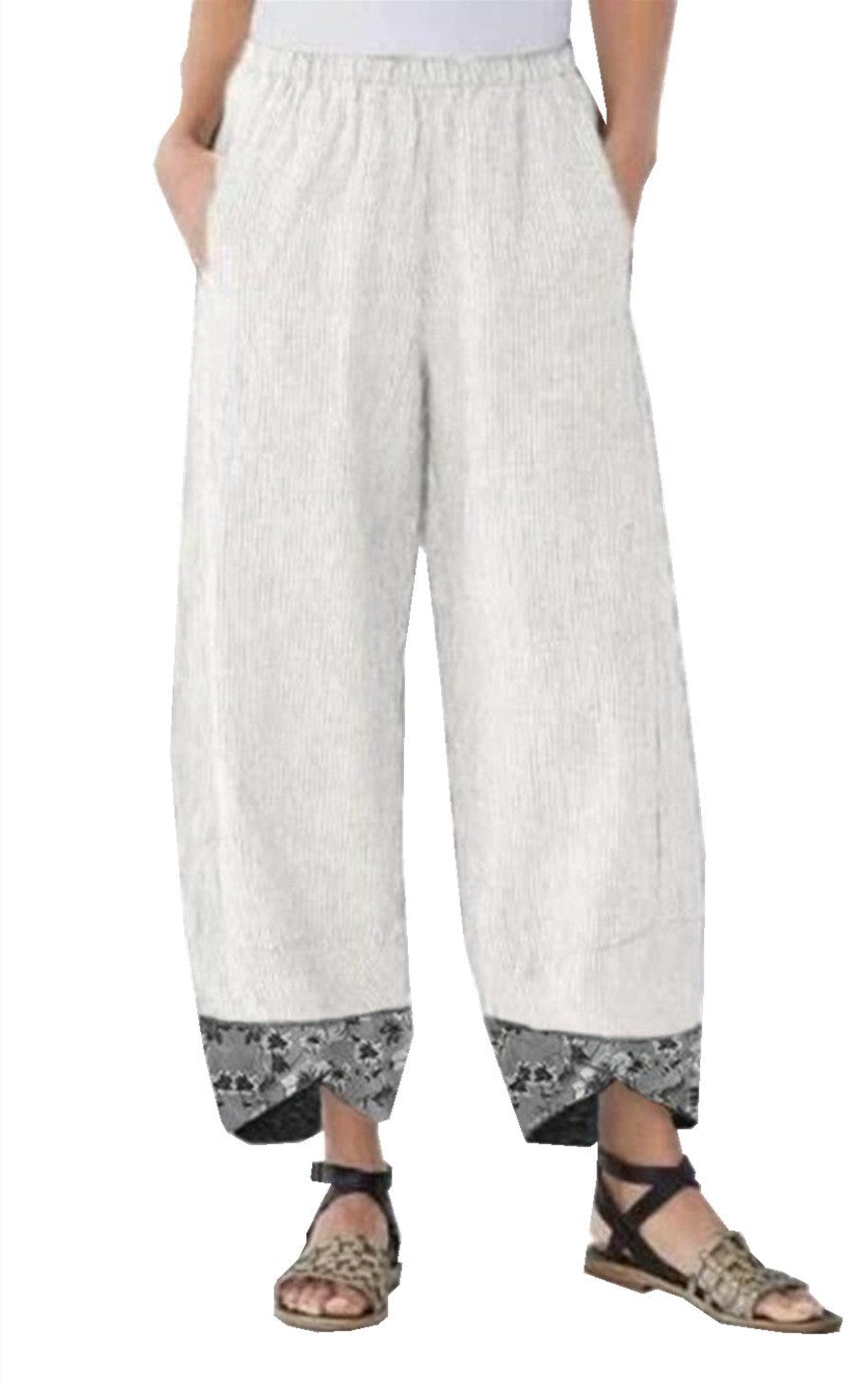 Womens Printed Patchwork Pants Printed Patchwork Skinny Pants