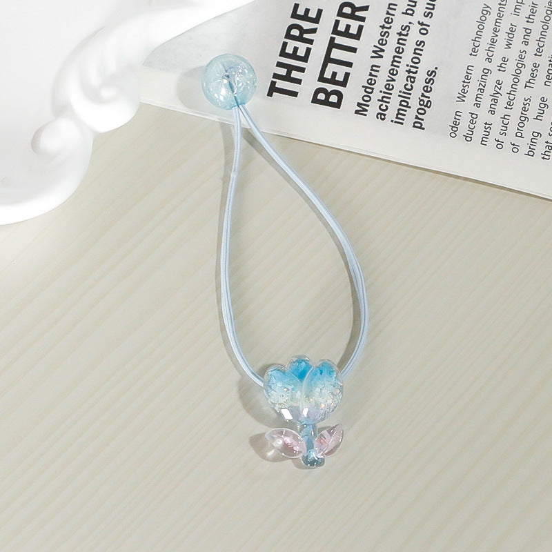 Tulip Rubber Band Hair Band Gradient Color High Elastic Headdress