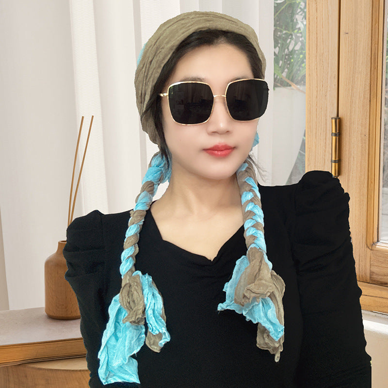 Hand-woven Hair Braid Scarf Girls Fashion Thin Scarf