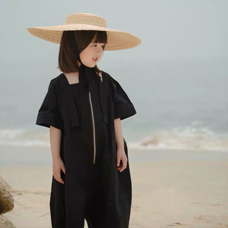 Children's Classic Big Brim Retro Fashion Sun Protection Straw Hat