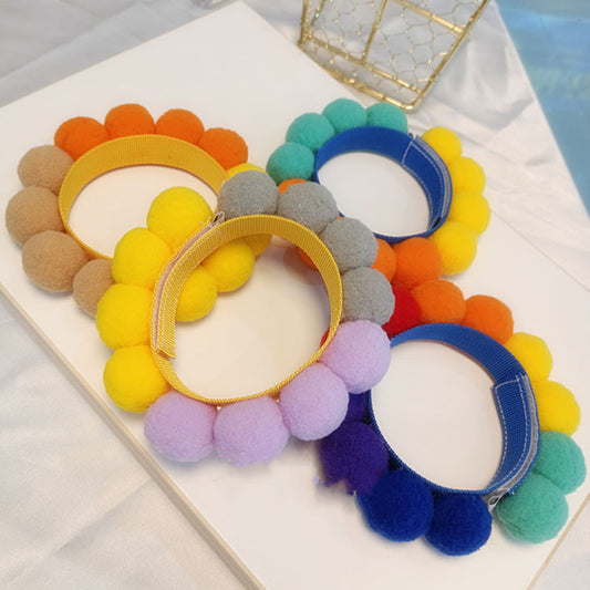 Colored Fur Ball Bib Ins Photo Festival Corgi Necklace