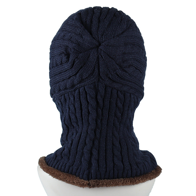 Women's Plus Velvet Knitted One-piece Woolen Hat