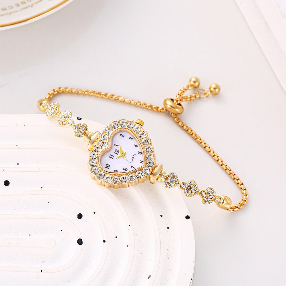 New Womens Watch With A Delicate Diamond-studded Heart Design