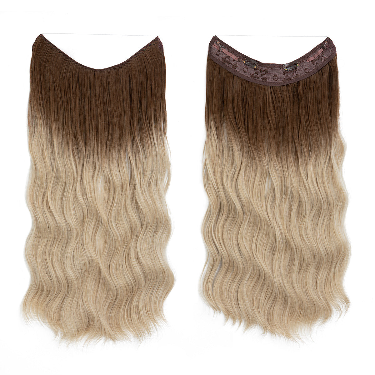 European And American Style Women Corn Curler Fishing Thread Long Curly Hair  Wig