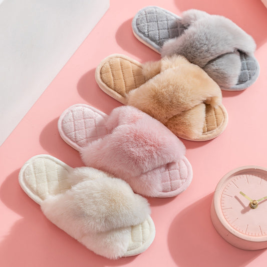 Women's Fashion Casual Home Indoor Plush Slippers