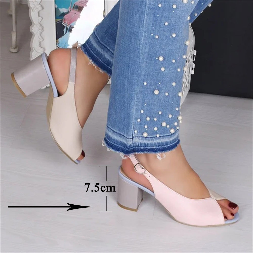 Color-blocking And Colorblocking Bright And Beautiful Highheeled Sandals