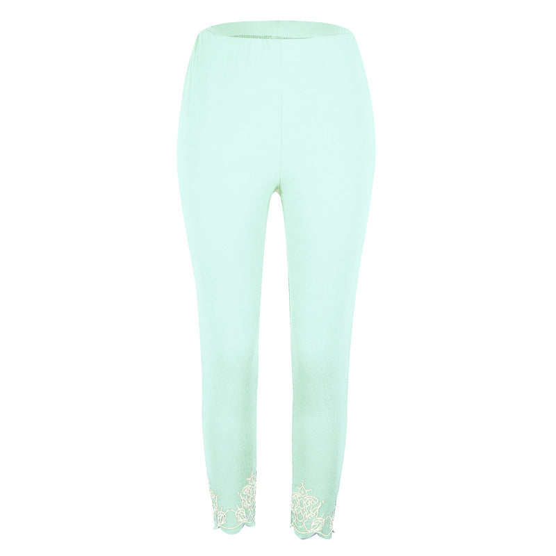 Slim Slimming Printed Cropped Trousers