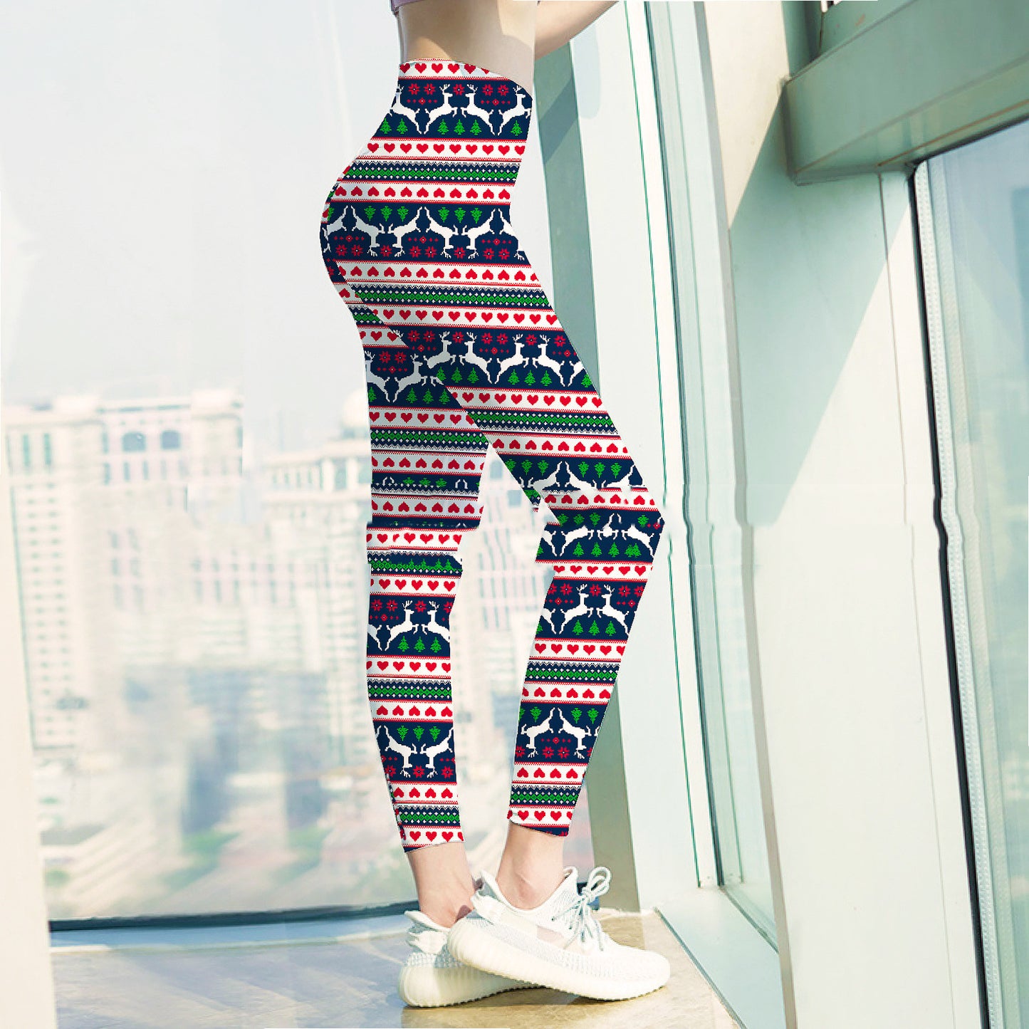 New Christmas Leggings Personalized Printing Yoga