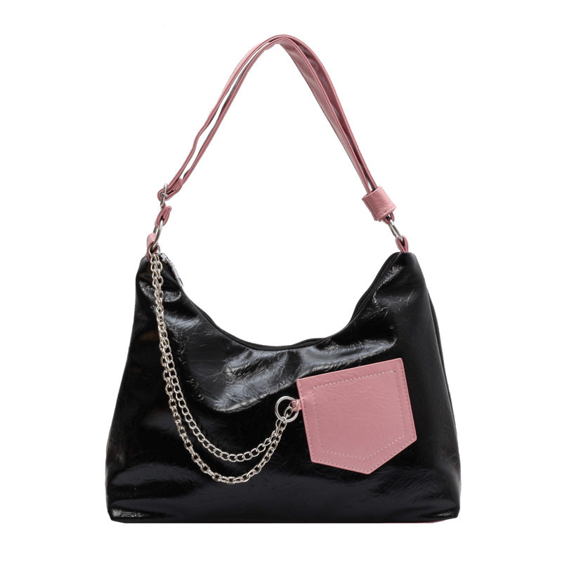 Women's Fashion Simple Zipper Chain Shoulder Bag