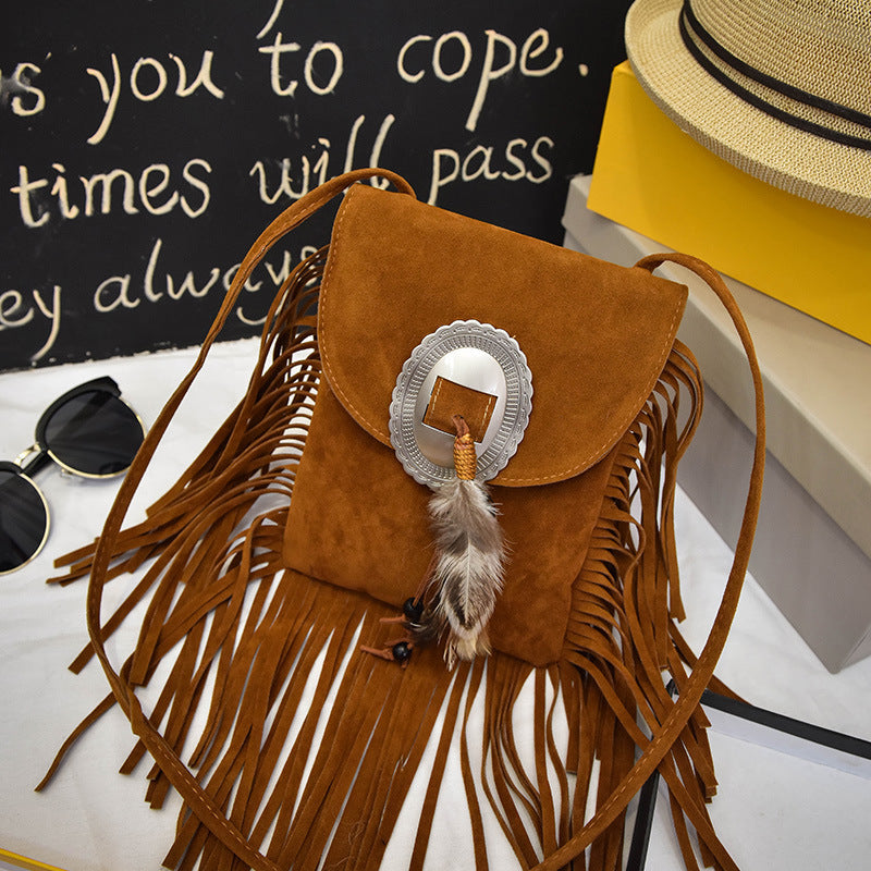 Bohemian Tassel Crossbody Small Bag Feather Personality Bag