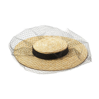 Light Flat Top Wide Brim Mesh Straw Hat