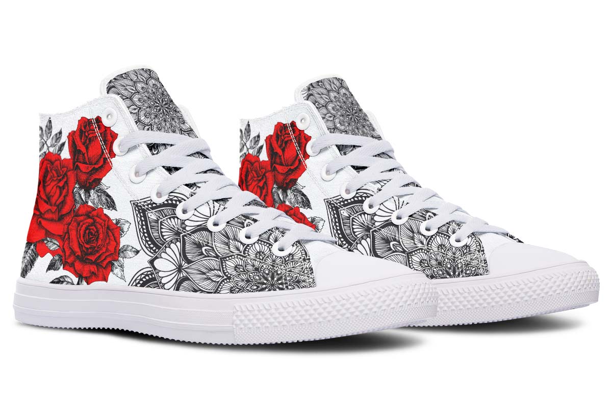 Men's And Women's Fashion Color Printing High-top Canvas Shoes