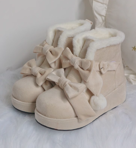 Velvet Milk Pastry Original Lo Shoes Platform Snow Boots