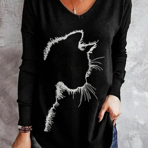 Digital Printing Casual Oil Painting Printing Long Sleeved T 3D