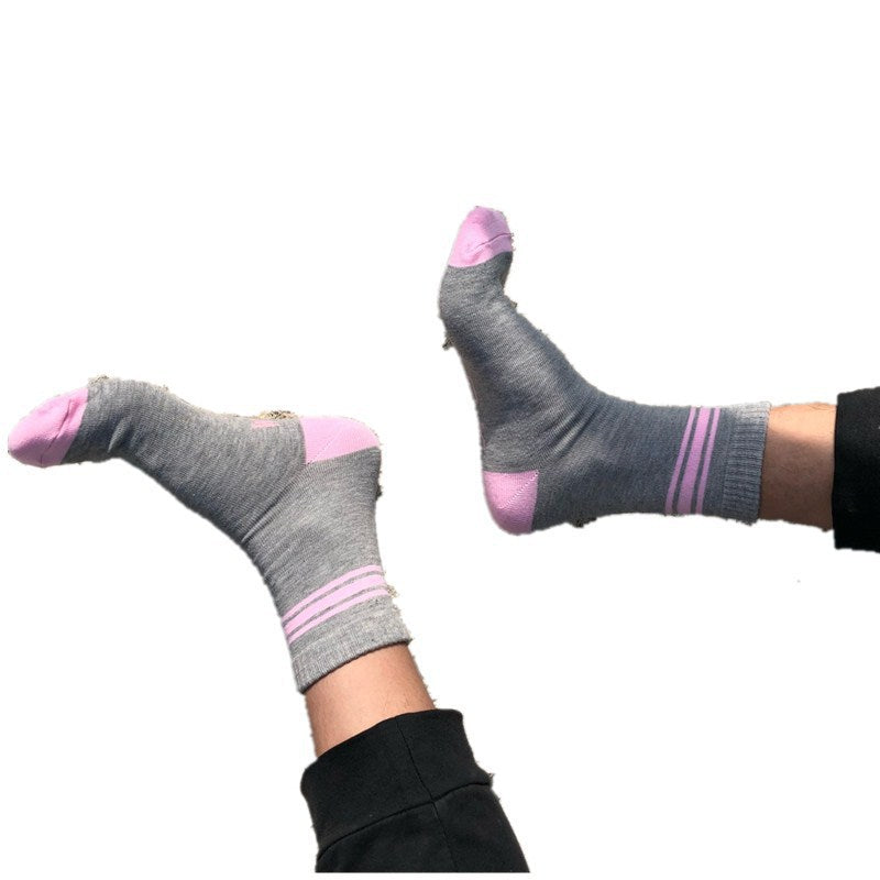 Three-bar Trendy Socks Trend Letter Cotton Tube Socks
