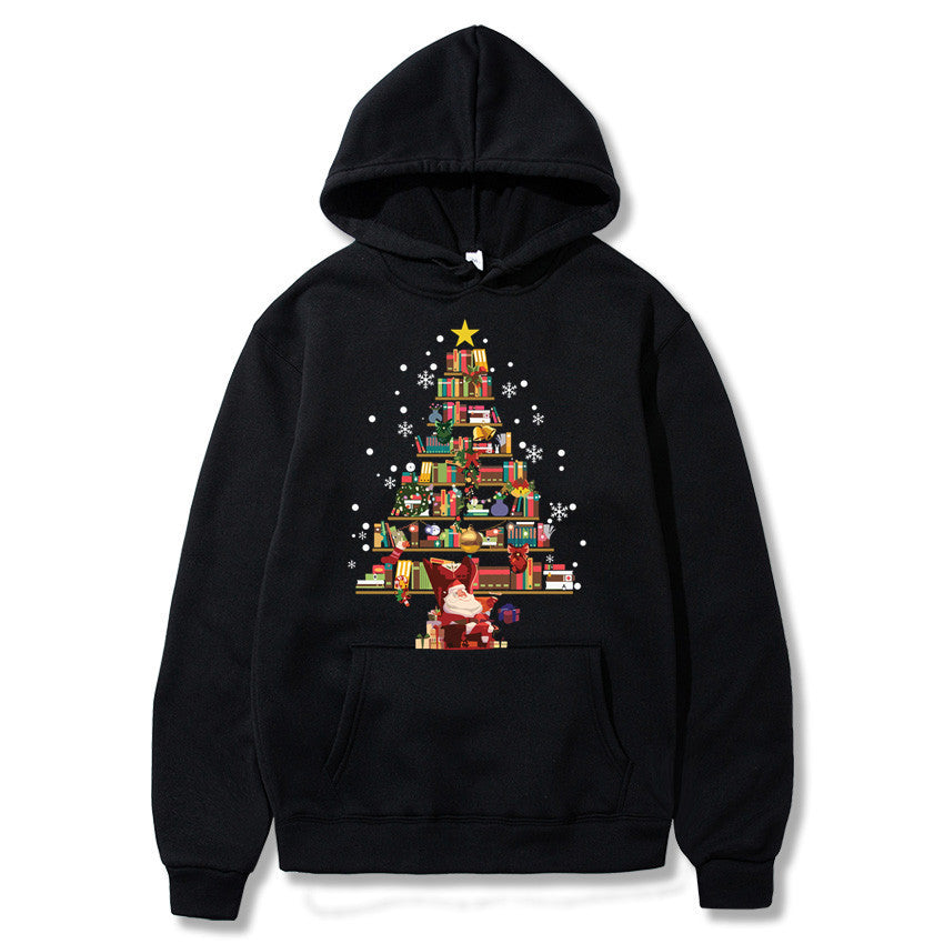 Langærmet sweatshirt med tryk og hætte til mænd og kvinder