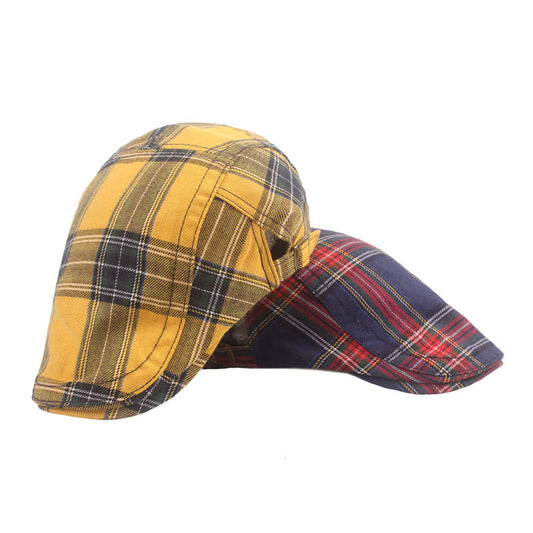 Men's And Women's Literary And Artistic Simple Plaid Sun Hat