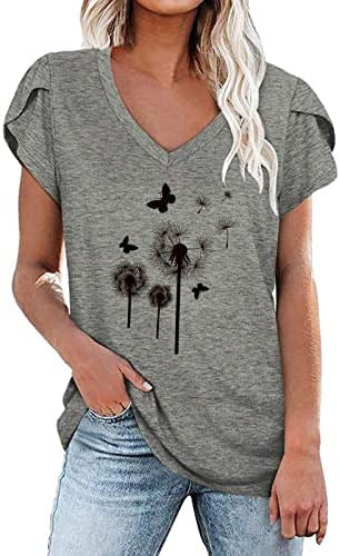 Milk Silk Abstract Character Positioning Printed V-neck