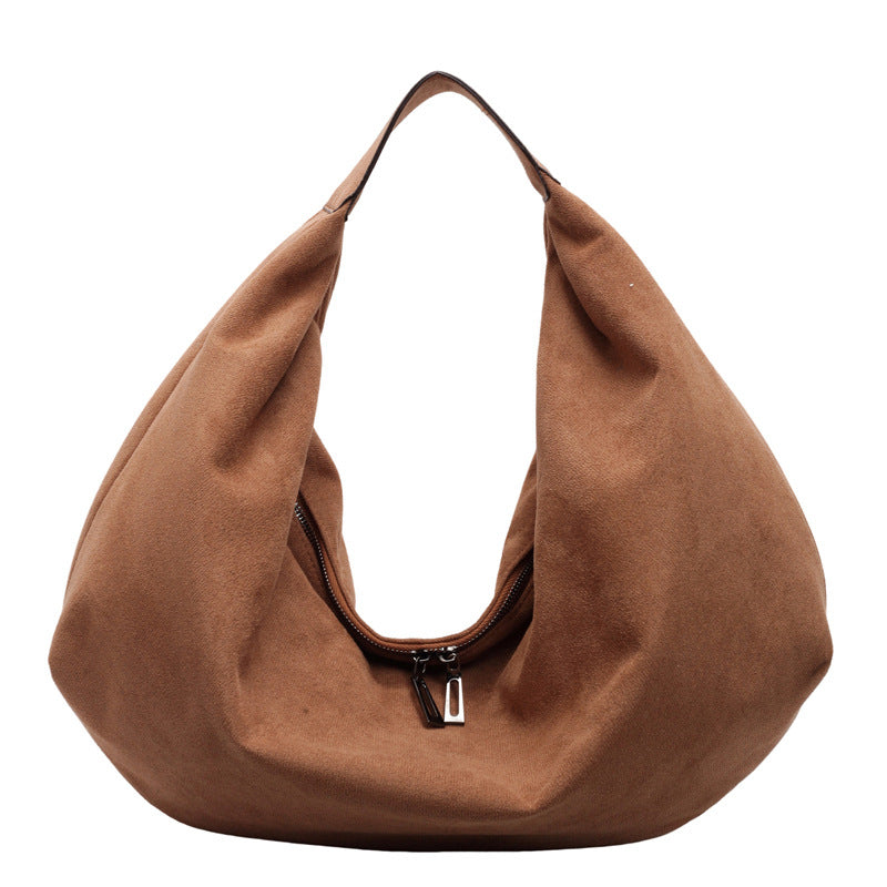 Retro Casual Large Capacity Totes Suede Fabric