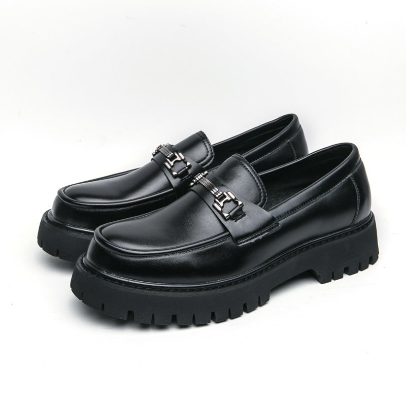 Herre Slip-on Plateausko Fritids Mokkasiner i Læder