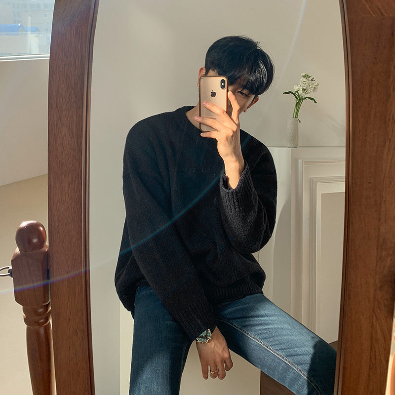 Men's Sweater Winter Trend Round Neck Student Bottoming Shirt