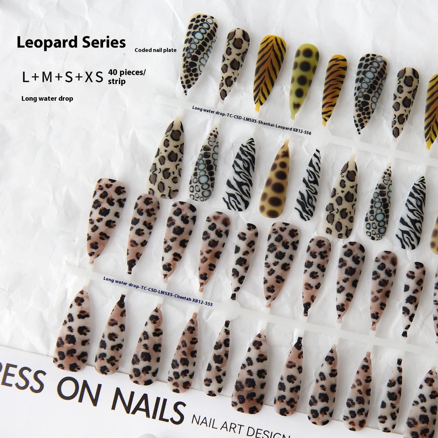 Background Semi-finished Products Prefabricated Nail Tip European And American Wave Mark French Leopard Print